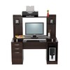 Inval Computer WorkCentre w/Hutch 50.77 in. W Espresso Rectangular 3 -Drawer CC-4301